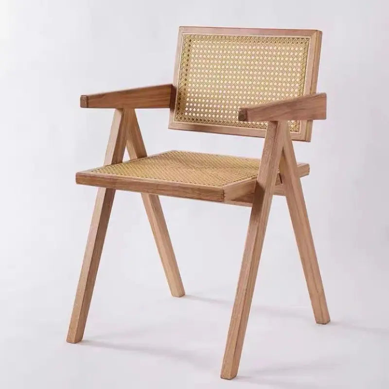 Nordic Solid Wood Rattan Chair