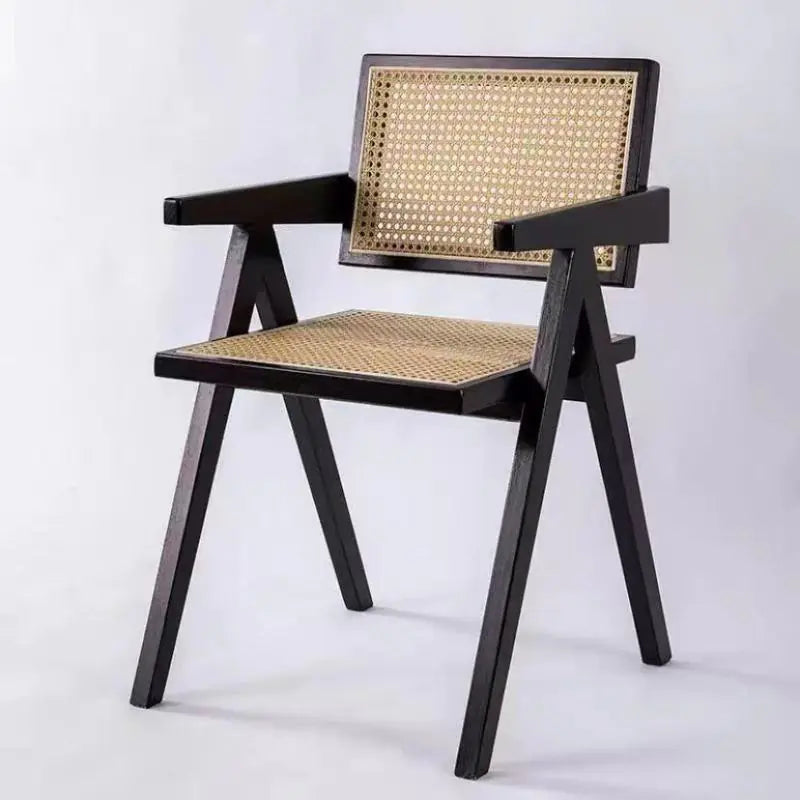 Nordic Solid Wood Rattan Chair