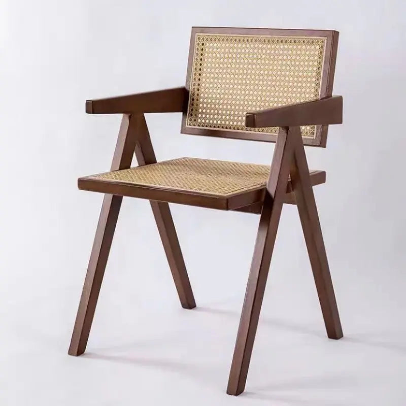 Nordic Solid Wood Rattan Chair