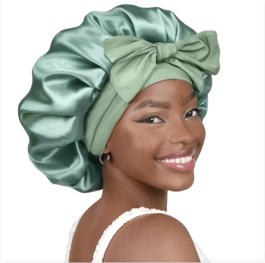 Double-Layer Bow Wide-Brimmed Hair Care Hat