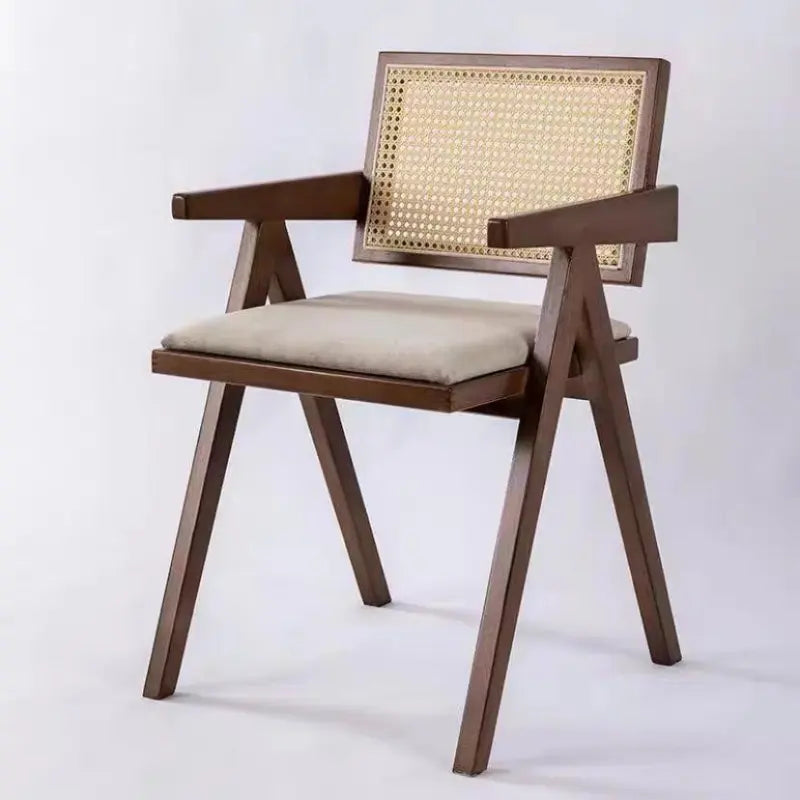 Nordic Solid Wood Rattan Chair