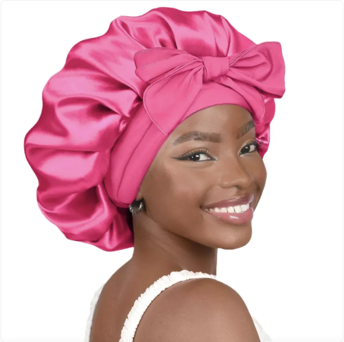 Double-Layer Bow Wide-Brimmed Hair Care Hat