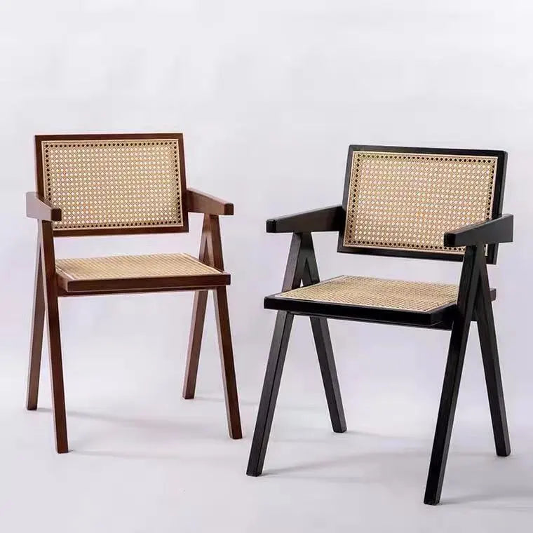 Nordic Solid Wood Rattan Chair